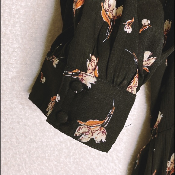 {Mango} black long sleeve printed dress - Picture 3 of 10